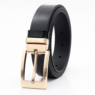 Thắt lưng dây nịt da bò AT Leather M4K35-03 màu đen khóa kim