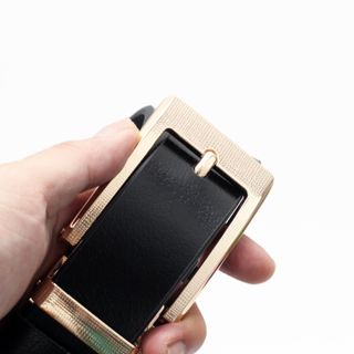 Thắt lưng dây nịt da bò AT Leather M4K35-03 màu đen khóa kim