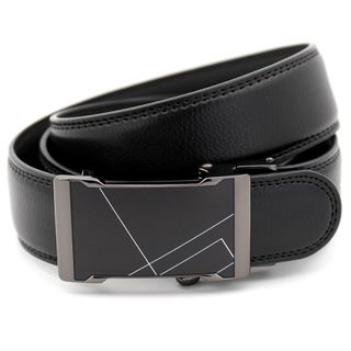 Thắt lưng dây nịt da bò AT Leather P111 màu đen khóa tự động