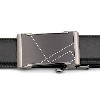 Thắt lưng dây nịt da bò AT Leather P111 màu đen khóa tự động
