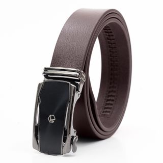 Thắt lưng dây nịt da bò AT Leather M4-03 màu nâu khóa tự động