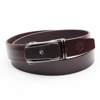Thắt lưng dây nịt da bò AT Leather M4-03 màu nâu khóa tự động