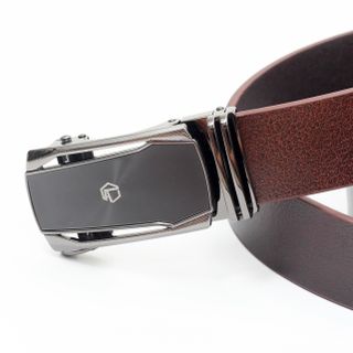 Thắt lưng dây nịt da bò AT Leather M4-03 màu nâu khóa tự động