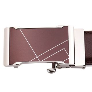Thắt lưng dây nịt da bò AT Leather P111 màu nâu khóa tự động