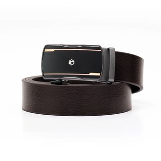 Thắt lưng dây nịt da bò AT Leather M4-12 màu nâu khóa tự động