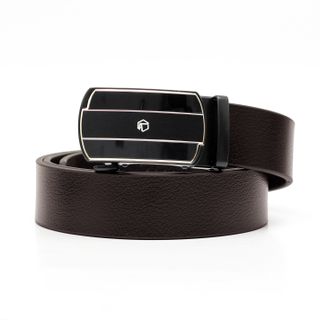 Thắt lưng dây nịt da bò AT Leather M4-08 màu nâu khóa tự động