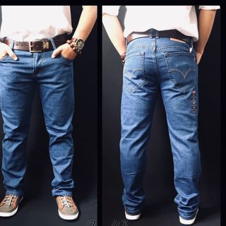 Quần jeans dài nam trung niên ống suông cao cấp