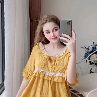 Đồ ngủ đồ pijama bánh bèo thô quảng châu