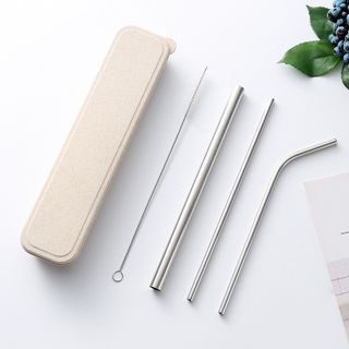 Bộ 5 Món Ông Hút Và Bàn Chải Kèm Hộp Lúa Mạch