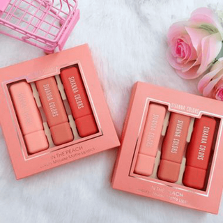 Set son Sivanna In The Peach Luxury Mousse Matte Lipstick HF6028 4gx3