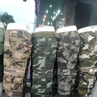 Quần dài kaki túi hôp nam kiểu lính