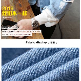 Áo khoác Jean Nam Nữ Unisex Chollima màu Trắng có mủ