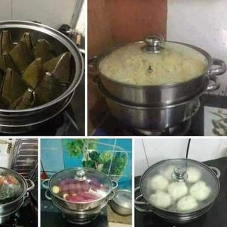 Xửng hấp inox 2 tầng