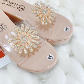 Dép xuồng hoa tia da onh
