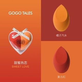 Set Bông Phấn Trái Tim GOGO TALES Beauty Blender Kèm Khay Đựng Mạ Vàng giá sỉ