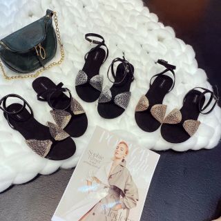 Giay sandal lưới hoa luo