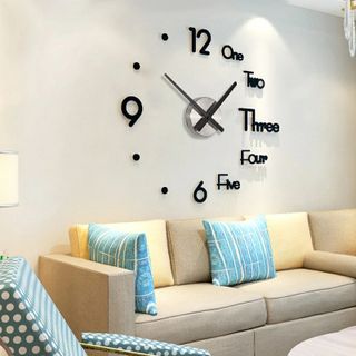 Đồng hồ dán tường 3D DIY phong cách hiện đại