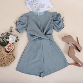Jum short tay nơ rút