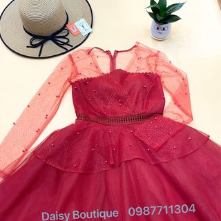 Đầm công chúa phối lưới đính hạt