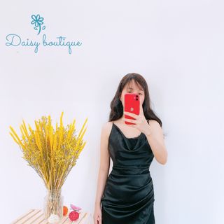 Đầm phi cổ đổ phối ren đùi
