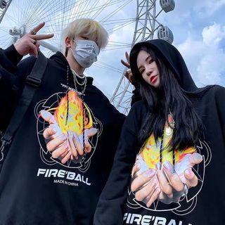 Áo hoodie nỉ in bàn tay lửa FIRGALL sale hè