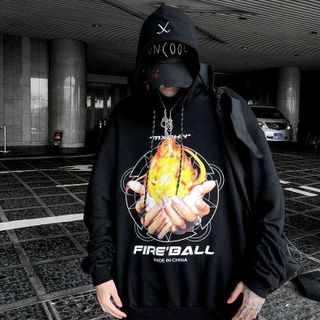 Áo hoodie nỉ in bàn tay lửa FIRGALL sale hè