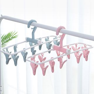 Móc Trùm Phơi Đồ Lót, Tất Vớ, Đồ Trẻ Em Nhựa, 12 Móc, Xoay 360 độ