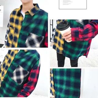 áo sơ mi flannel phối màu Mã: NM610
