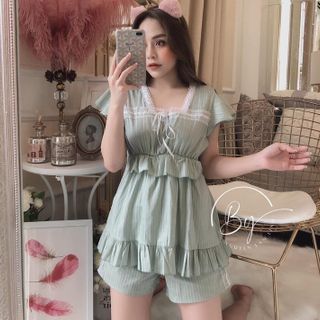 Set kate lụa phối ren From chuẩn y hình