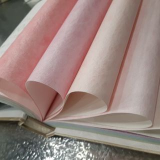 Xả kho giấy dán tường Nhật Bản FURISU màu hồng ánh ngọc trai