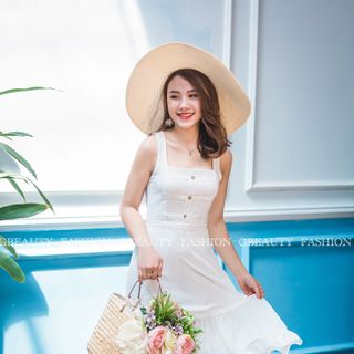 Váy maxi phối ren trắng
