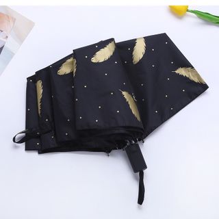 Ô, Dù Gấp Đi Mưa Nắng Bronzing Feathers Chống Tia UV