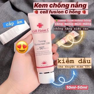 Kem chống nắng Cell fusion hồng Hàn Quốc