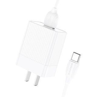 Bộ cóc cáp sạc nhanh QC3.0 BA47 Borofone cổng Type-C (US)