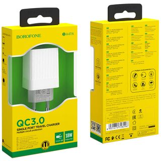 Cóc sạc nhanh QC3.0 BA47A Borofone - 1 cổng sạc chuẩn EU