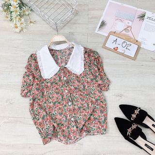 Áo sơmi hoa cổ sen