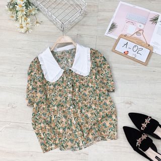 Áo sơmi hoa cổ sen
