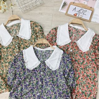Áo sơmi hoa cổ sen