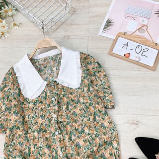 Áo sơmi hoa cổ sen