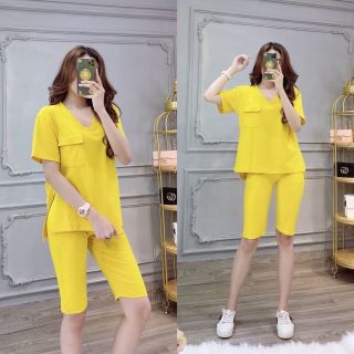 BỘ THUN LỬNG TIM CAO CẤP Freesize dưới 57kg. Chất thun cotton đẹp lắm ạ! Form siêu chuẩn! ẢNH CHỤP THẬT. NO