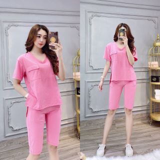 BỘ THUN LỬNG TIM CAO CẤP Freesize dưới 57kg. Chất thun cotton đẹp lắm ạ! Form siêu chuẩn! ẢNH CHỤP THẬT. NO