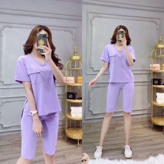 BỘ THUN LỬNG TIM CAO CẤP Freesize dưới 57kg. Chất thun cotton đẹp lắm ạ! Form siêu chuẩn! ẢNH CHỤP THẬT. NO