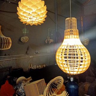 Đèn gỗ dáng bóng đèn, đèn quả bóng đèn