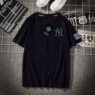 Áo thun Unisex hight line phối đen trắng phản quang NY cao cấp