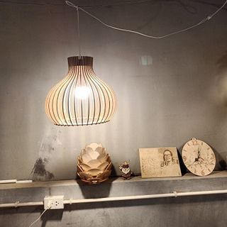 Đèn gỗ dáng bu gà