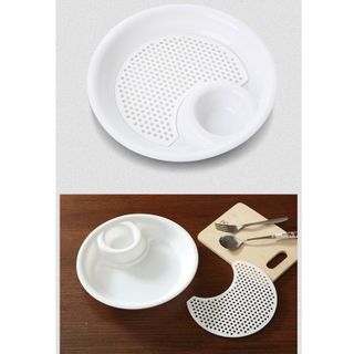 Combo 2 Khay Đĩa Có Khay Thoát Nước Kèm Chén Nước Chấm