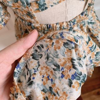 Đầm bé gái chát boy hoa cực mềm kèm turban