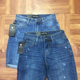 Quần sooc jeans nữ gập gấu