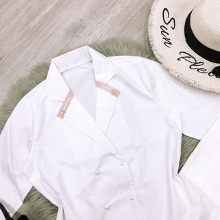 Set sơmi chân váy viền ren