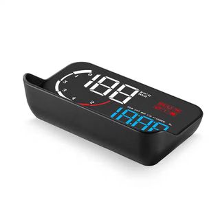 Thiết bị hiển thị tốc độ ô tô HUD M10, hiện đồng hồ thời gian, mức tiêu hao nhiên liệu